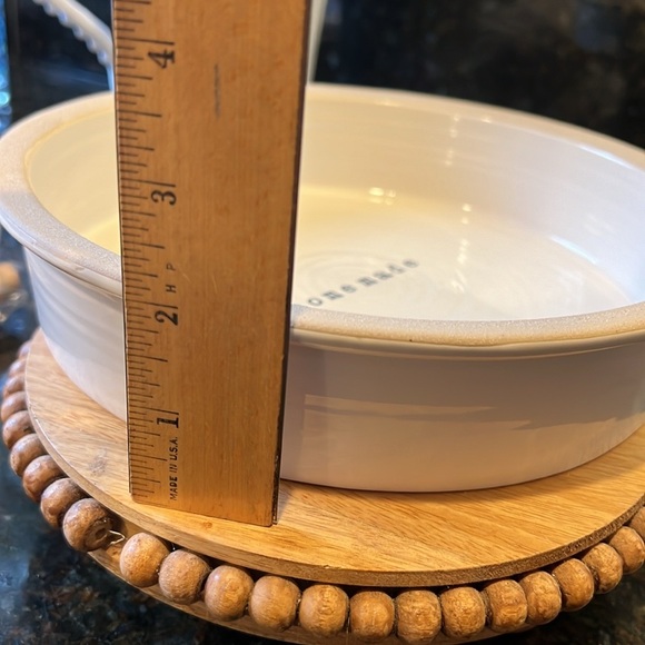 Mud Pie Stoneware Pie Baker, Wood Serving Utensil and Cotton Hand Towel - Picture 7 of 9